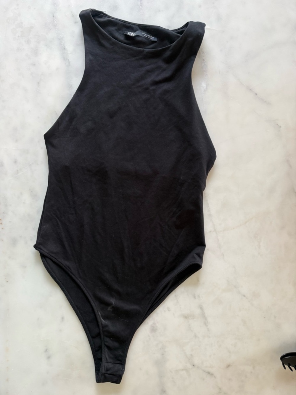Zara Black High-Neck Sleeveless Kids Bodysuit
